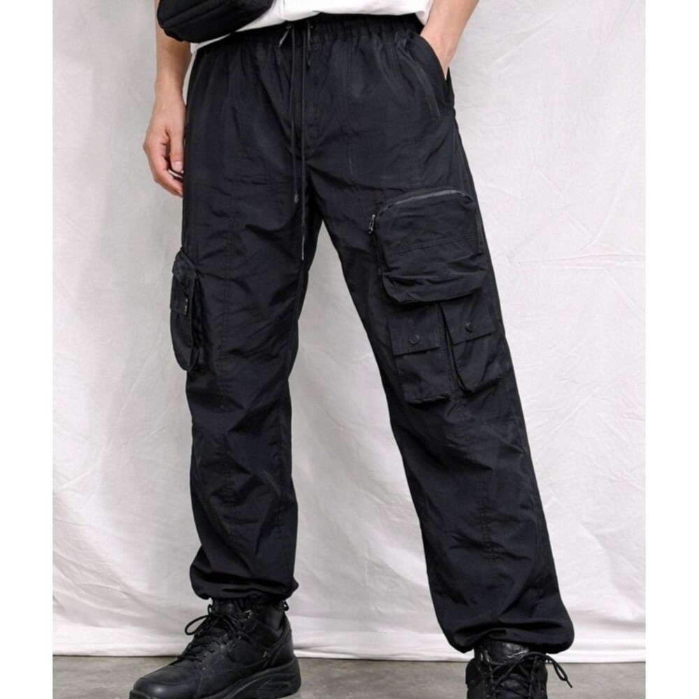 EPTM Men’s Black Nylon Cargo Pants XL 36 Techwear Utility Streetwear
